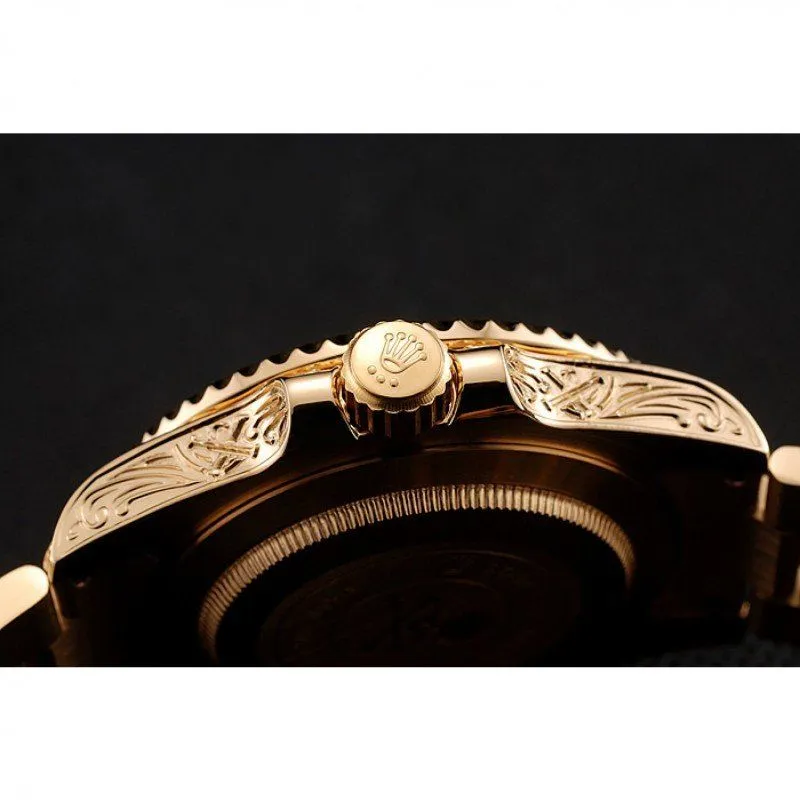 Swiss Submariner Skull Limited Edition Black Dial Gold Case And Bracelet 1454071