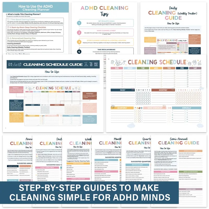 🔥Last Day 49% OFF - 📅 New Release📕2026 version ADHD Cleaning Planner - Cleaning Schedule and Checklist Organizer for Adults and Teens