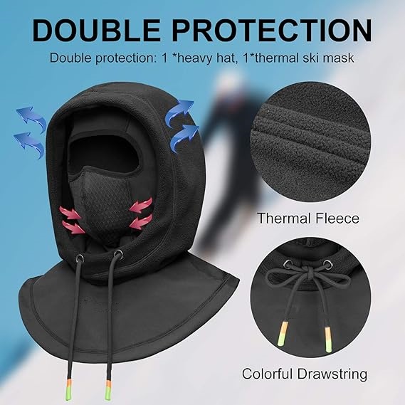 3 in 1 Winter Thermal Balaclava Hood Face Mask