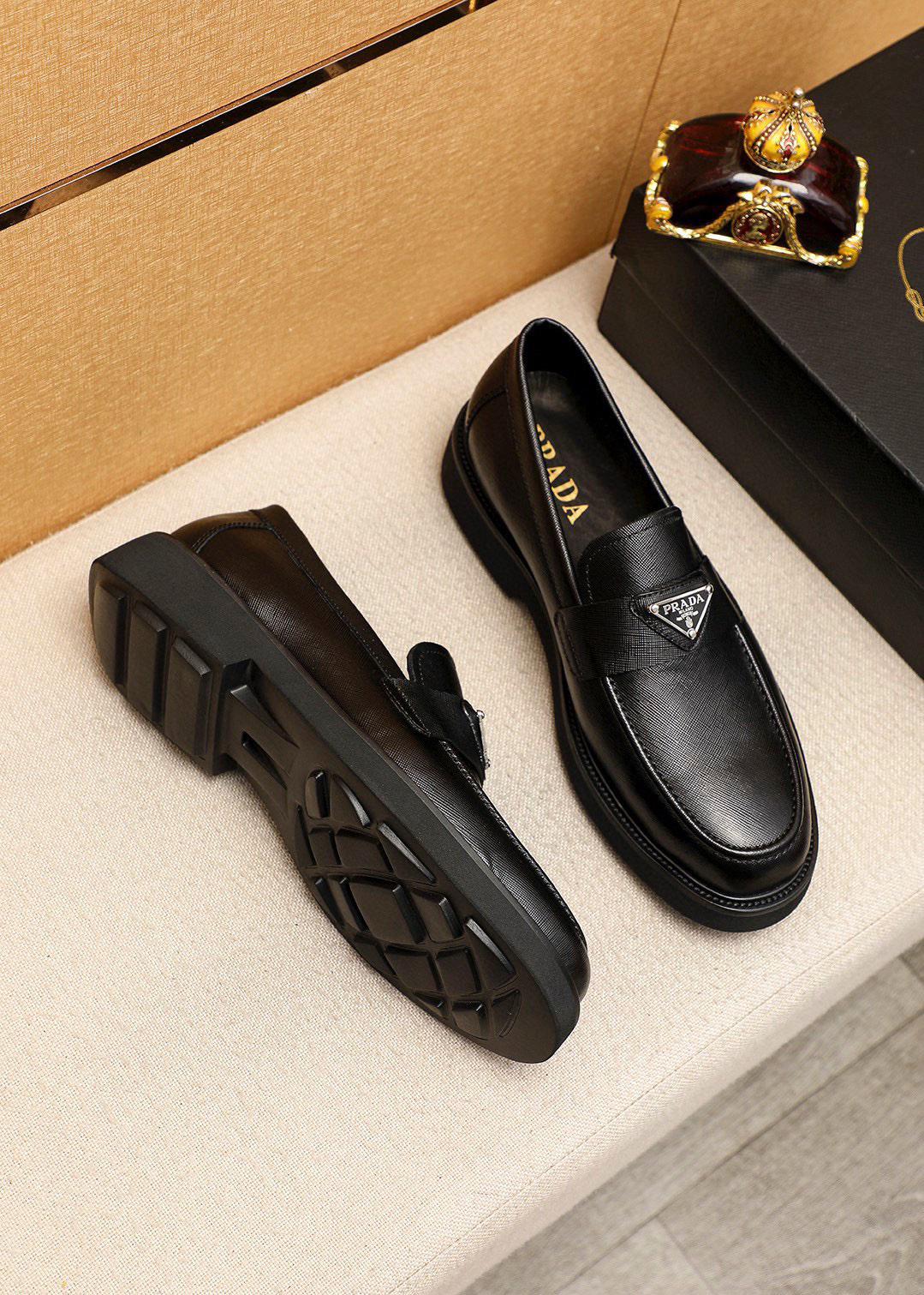 Prada men's leather shoes-56