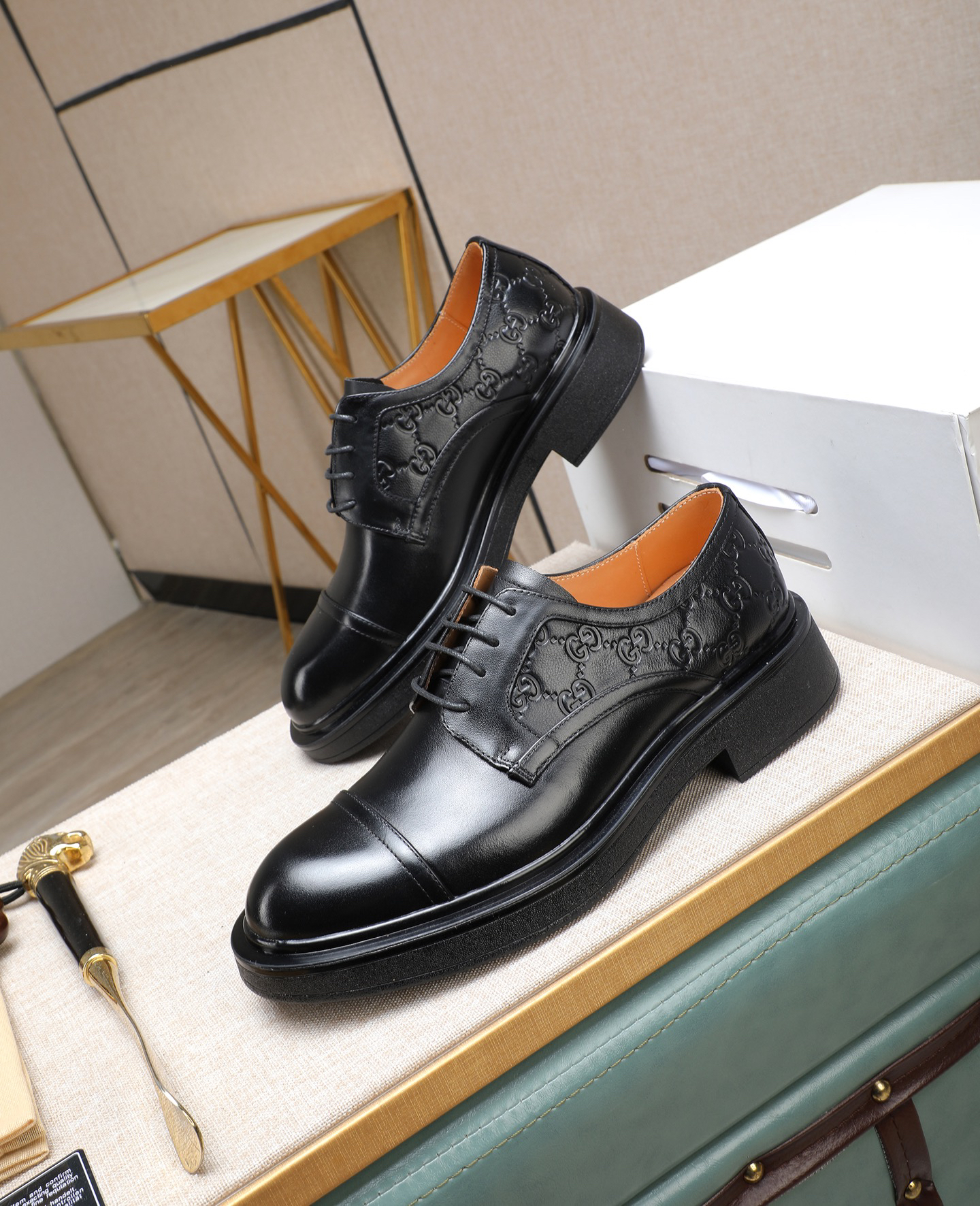 Gucci men's leather shoes-54
