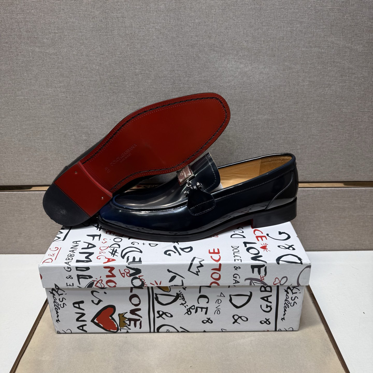 D&G men's leather shoes-91
