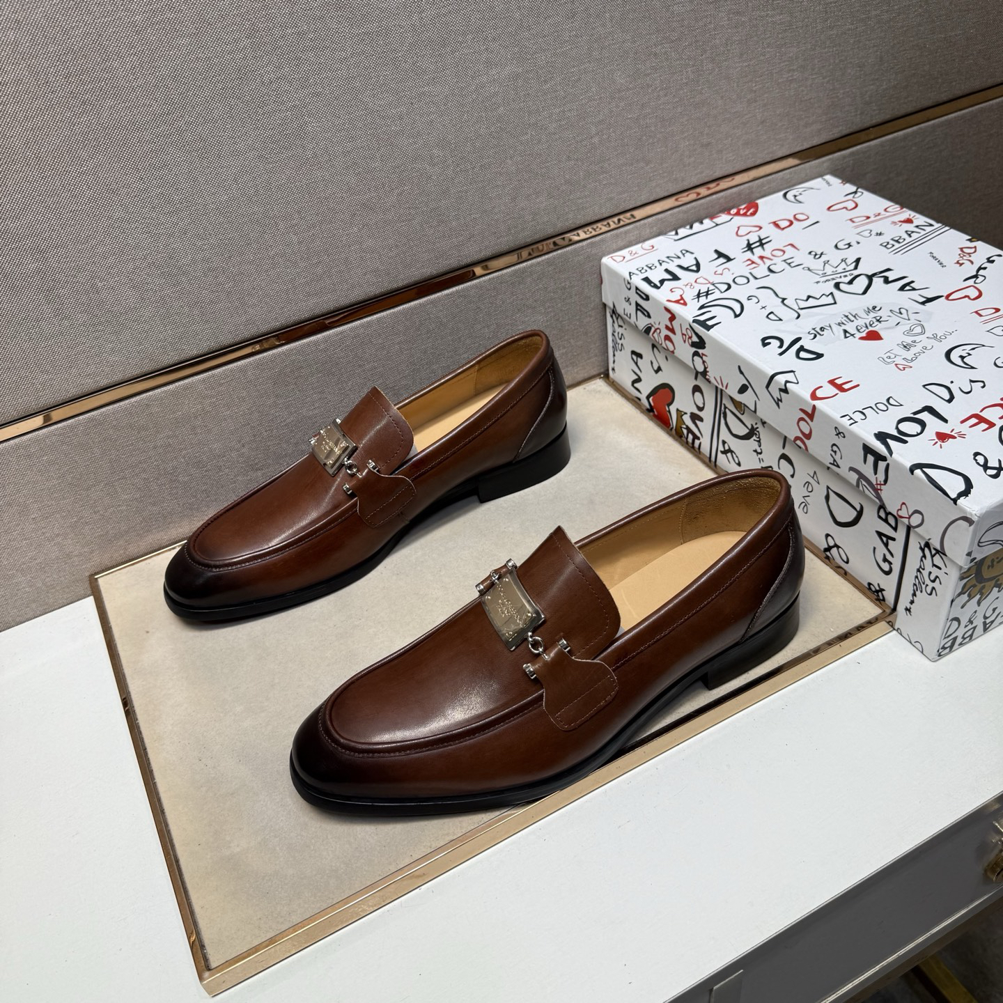D&G men's leather shoes-92