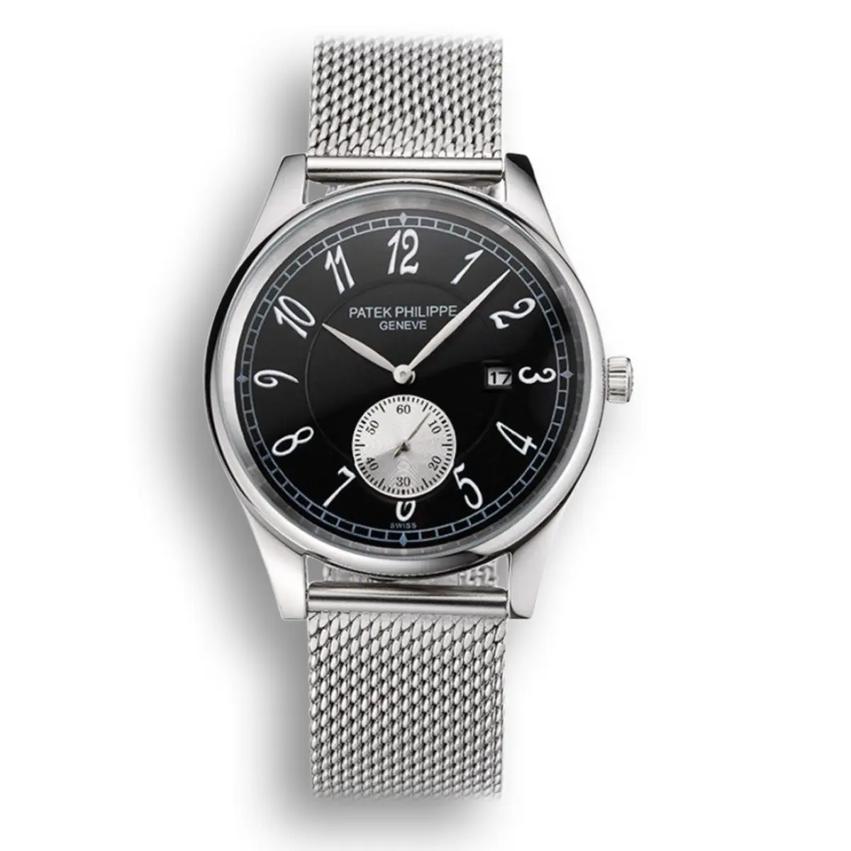 Calatrava Small Seconds Dial Black 40 mm, Stainless Steel