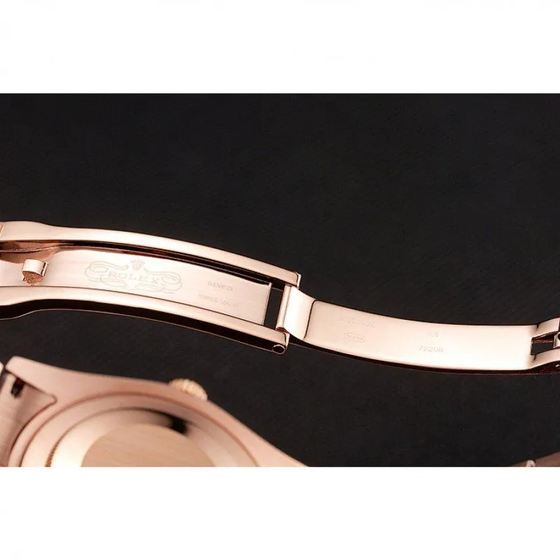 Swiss Day-Date Diamonds And Rubies Black Dial Rose Gold Bracelet 1454102