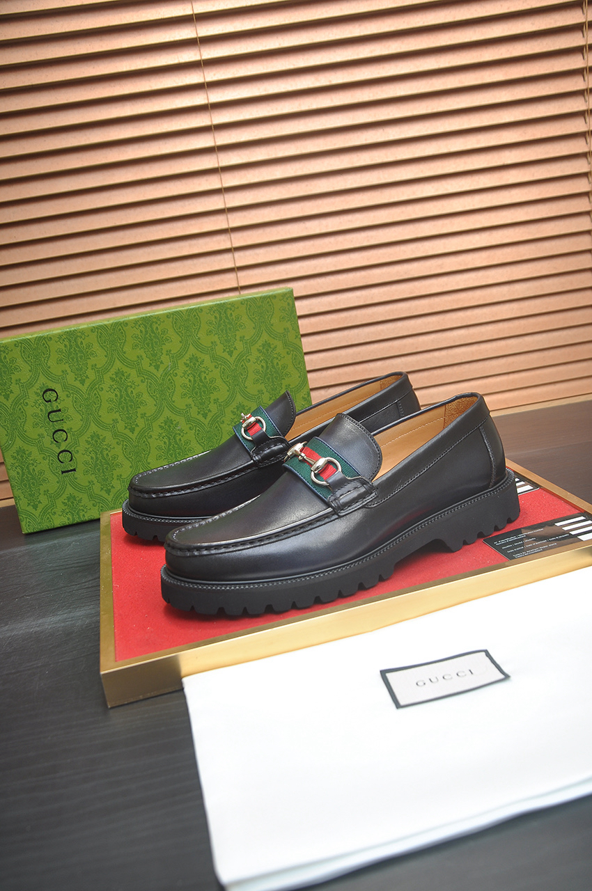 Gucci men's leather shoes-22
