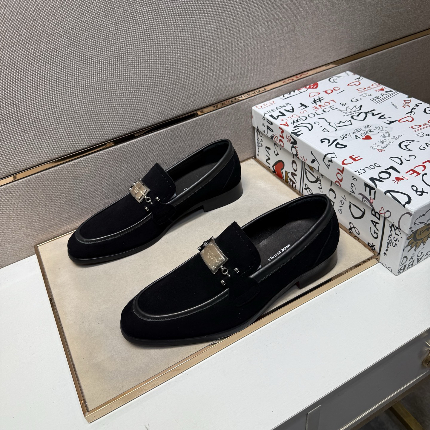 D&G men's leather shoes-95