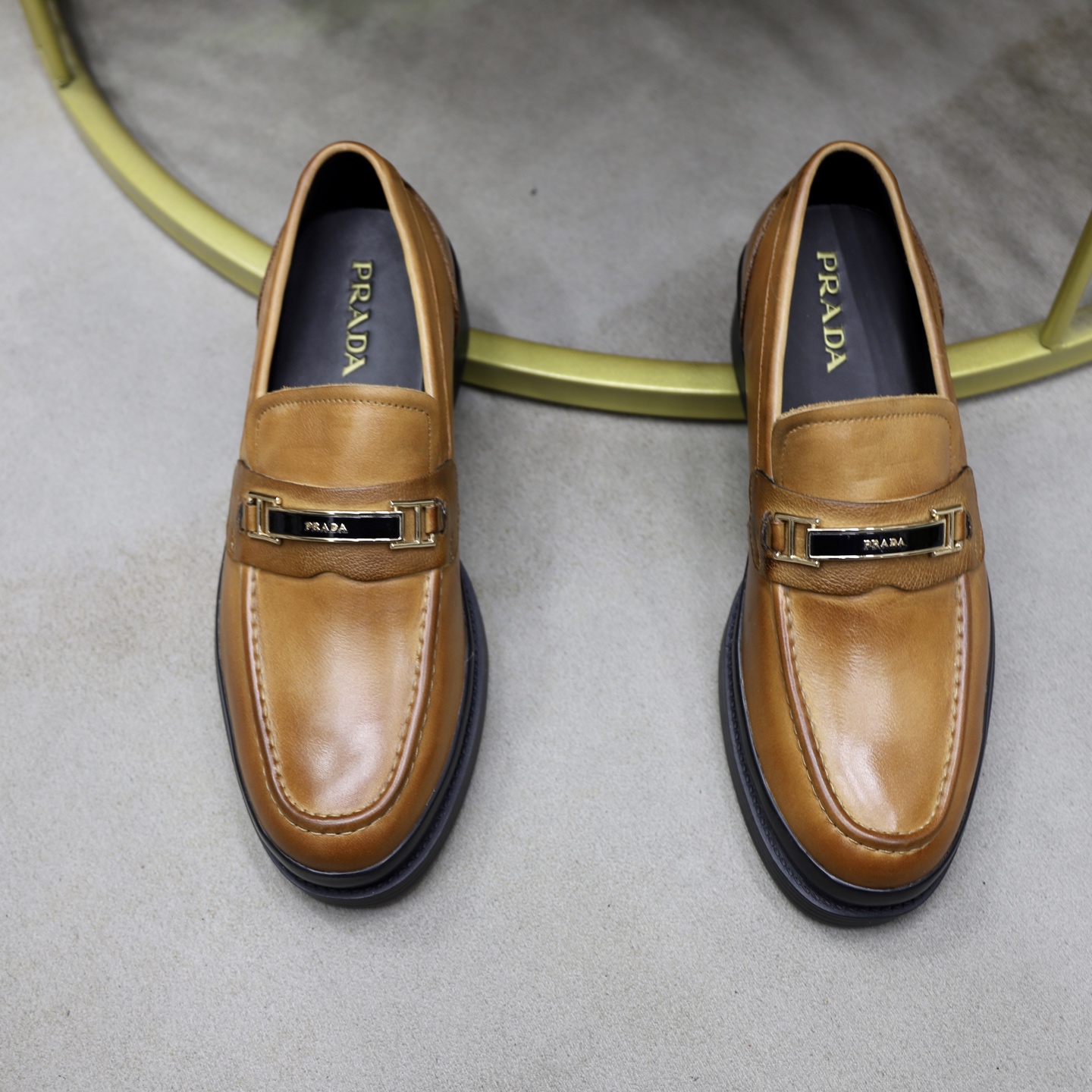 Prada men's leather shoes-66