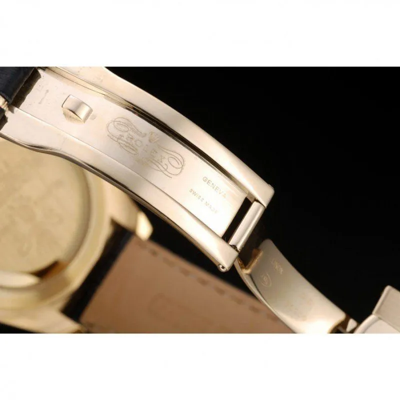 Daytona Gold Case Blue Dial Black Leather Strap