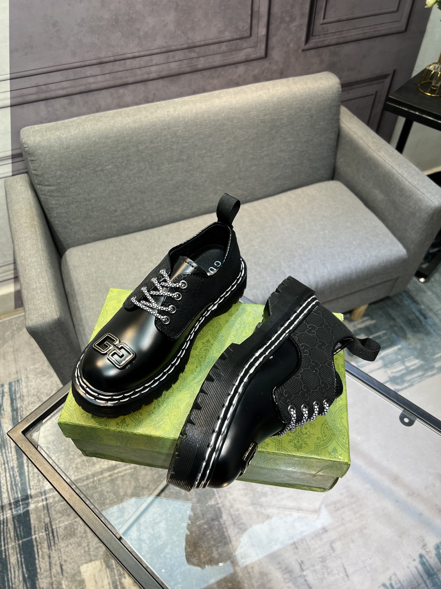 Gucci men's leather shoes-48