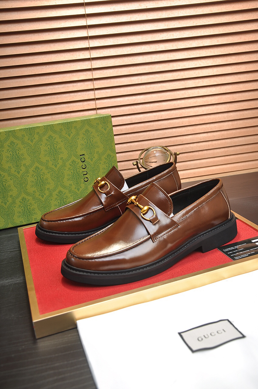Gucci men's leather shoes-122