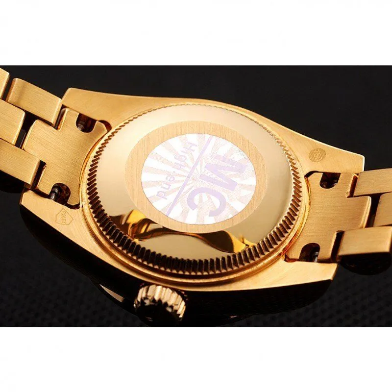 Swiss DayJust Diamond Pave Gold Dial Gold Diamond Bracelet 1453953