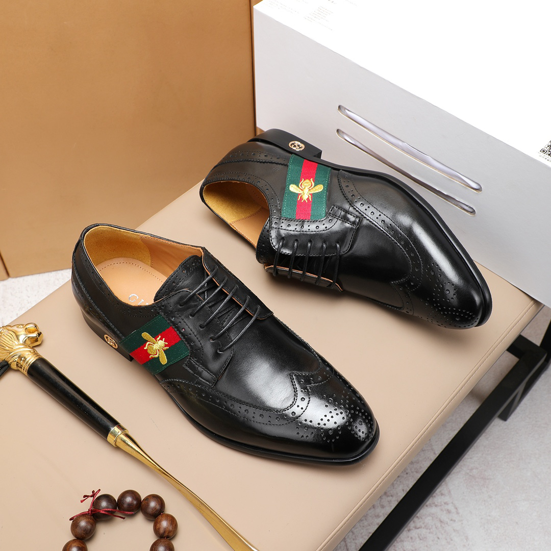 Gucci men's leather shoes-52