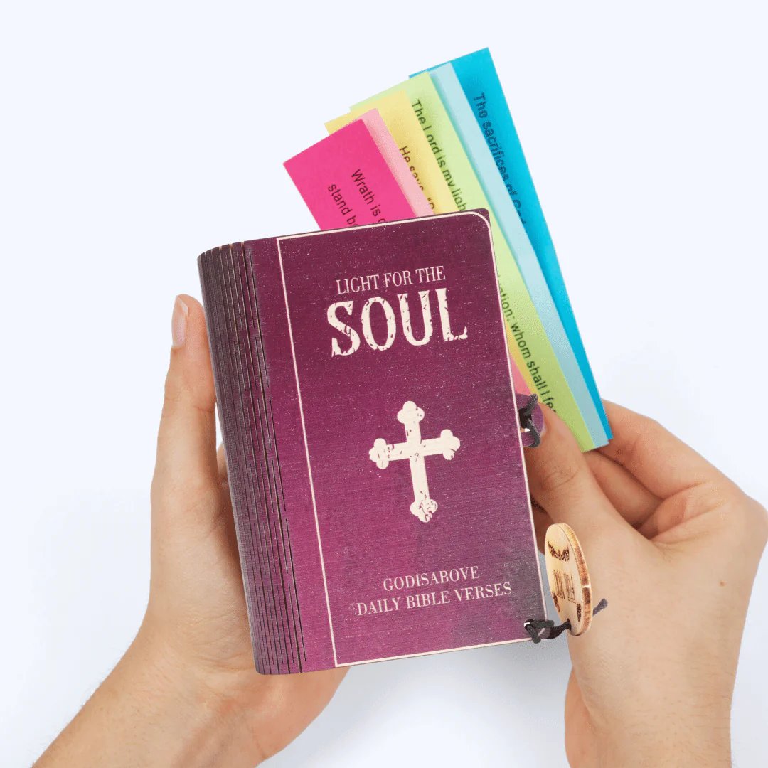🎁 ✝️Handmade Wooden Bible Verses Box - Daily Bible Verses (🎁 A Reminder of God's Words💖)