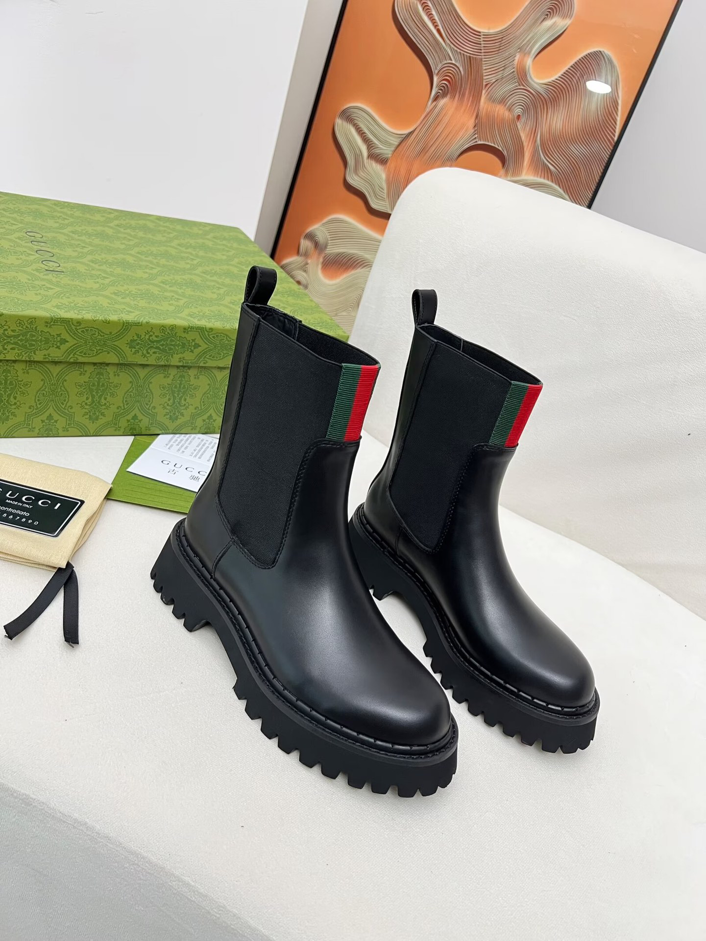 Gucci women's leather shoes-7