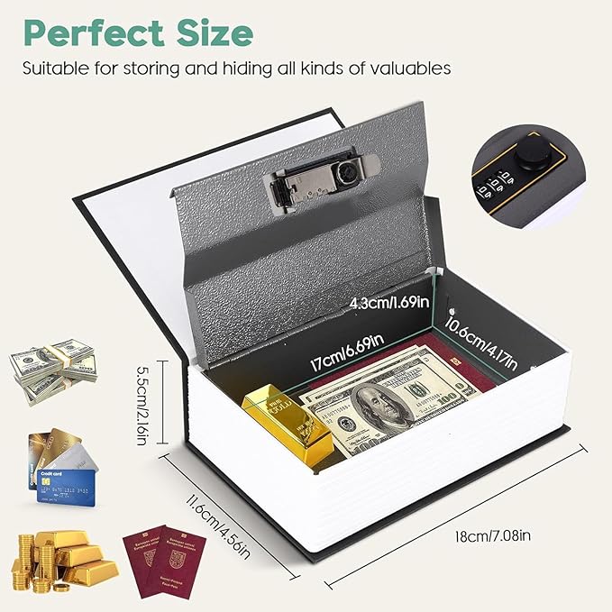 Diversion Book Safe Box with Combination Lock