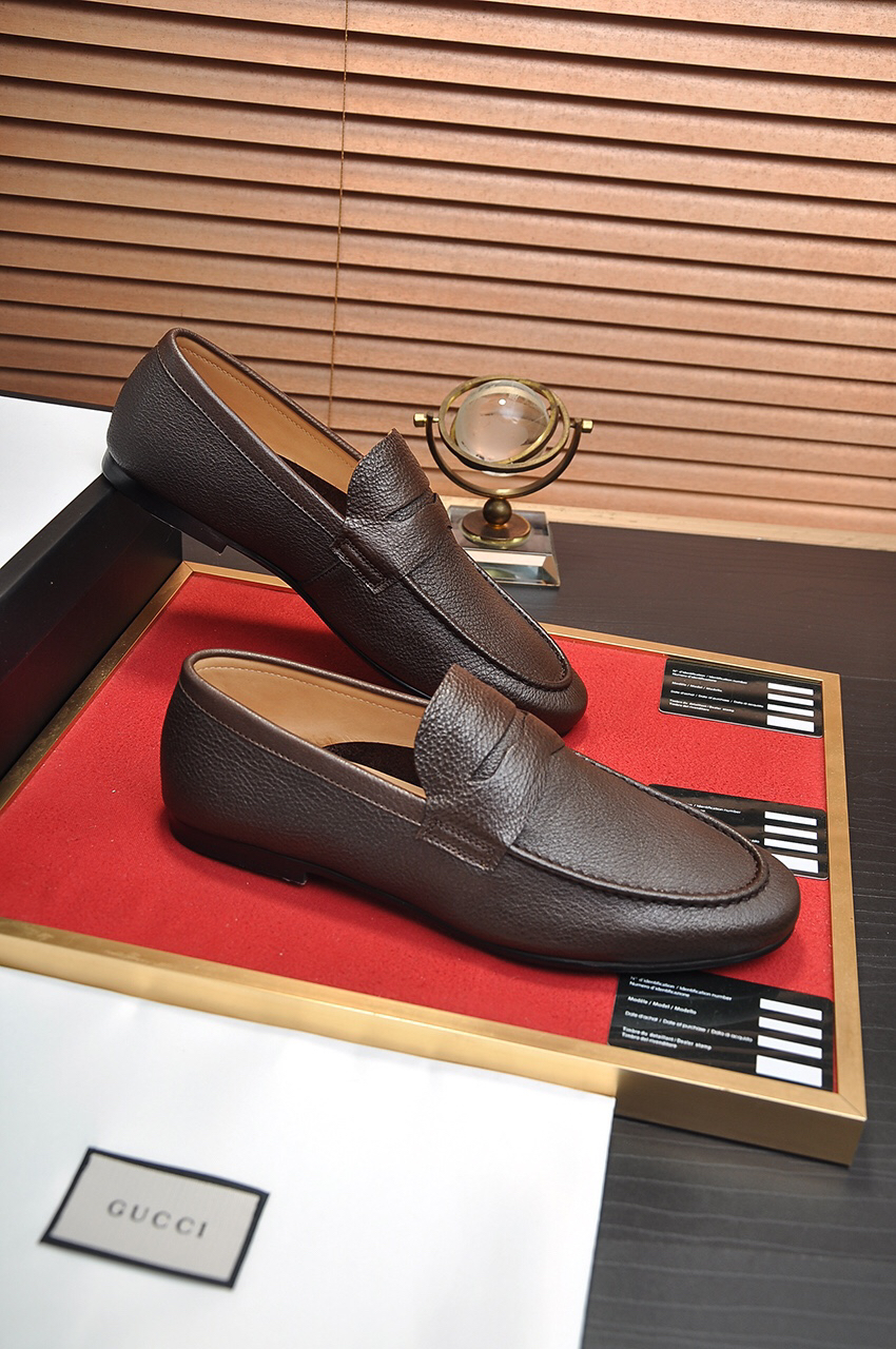 Gucci men's leather shoes-61