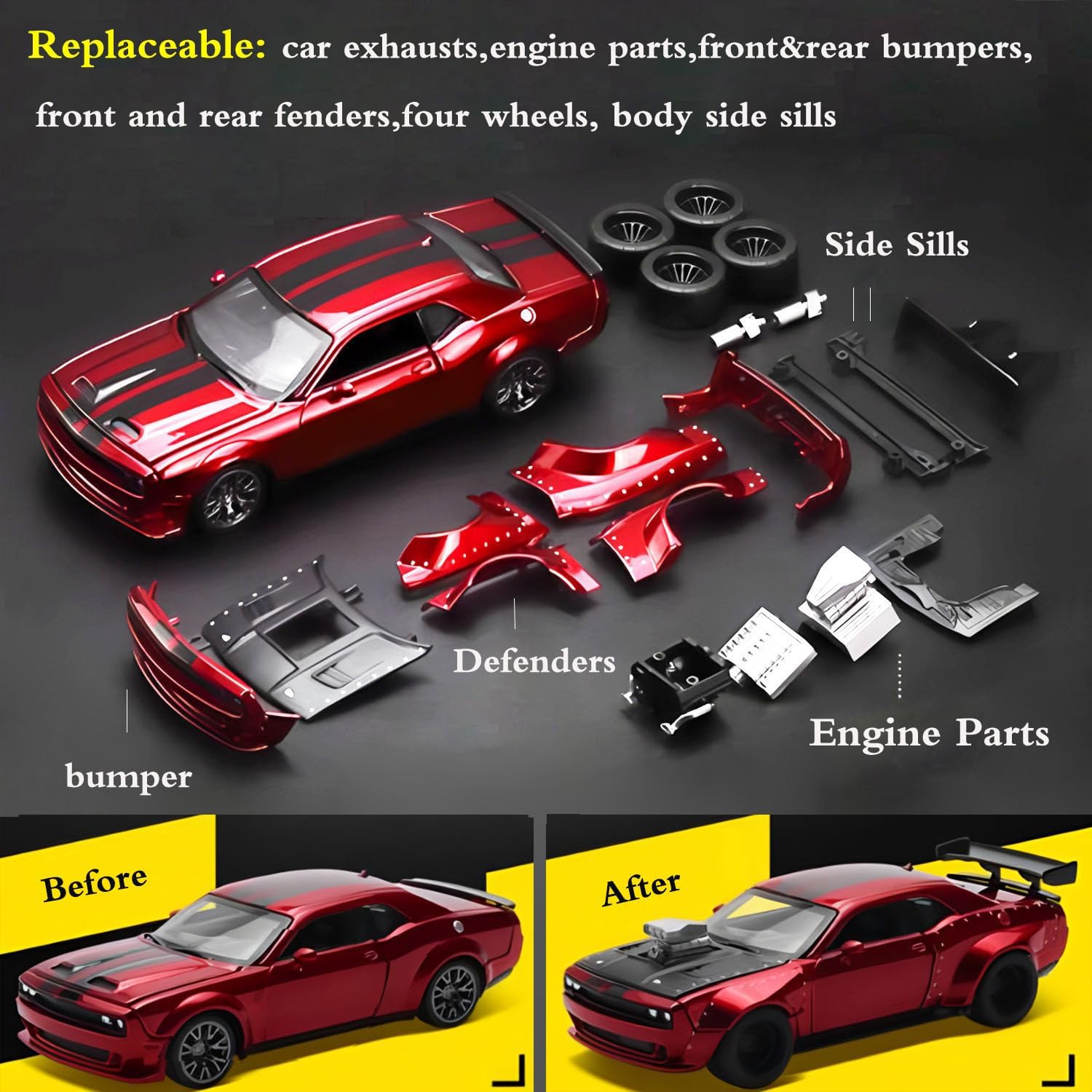 🏁 LOVEPOSELY Dodge DIY Disassembly Toy Car – Fun & Learning in One🚗