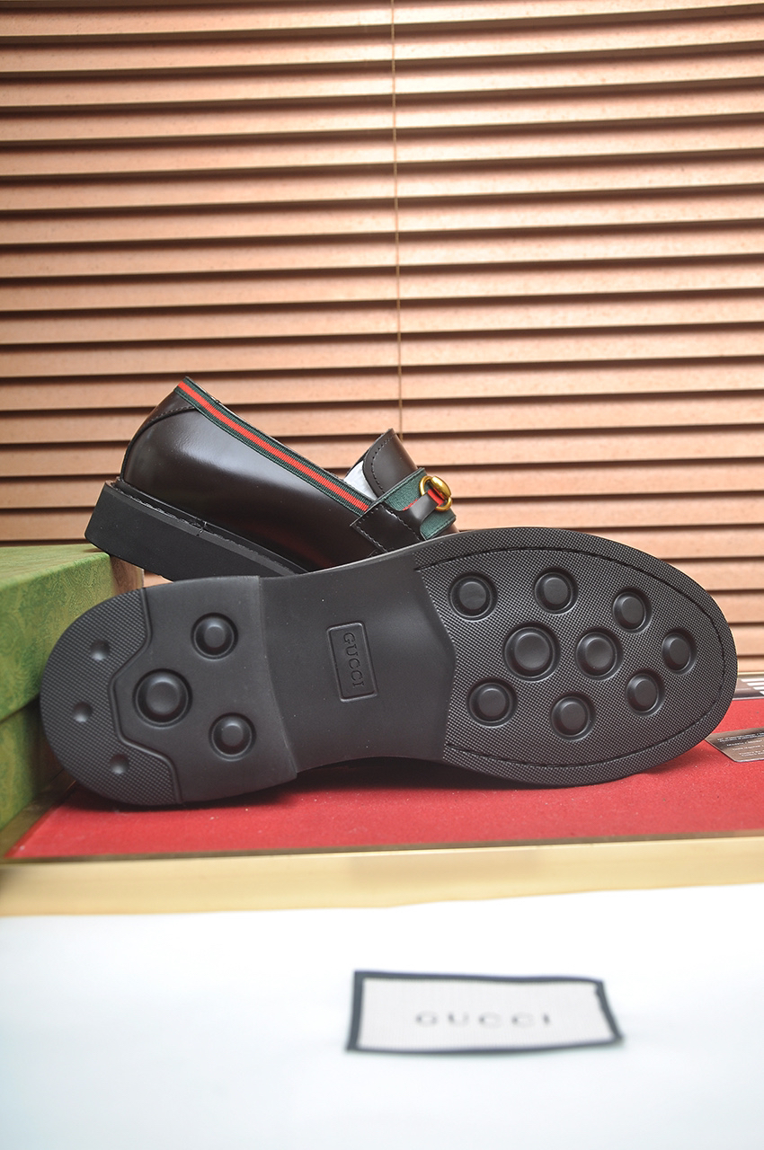 Gucci men's leather shoes-93