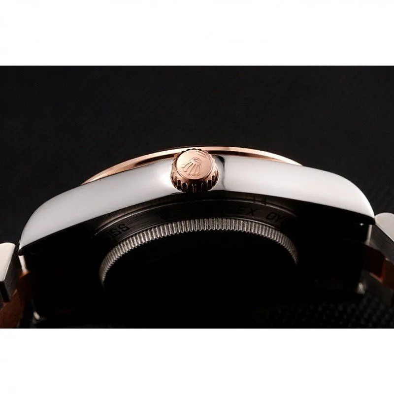 Swiss Day-Date Diamonds Bezel White Dial Rose Gold And Staineless Steel Bracelet 1454108