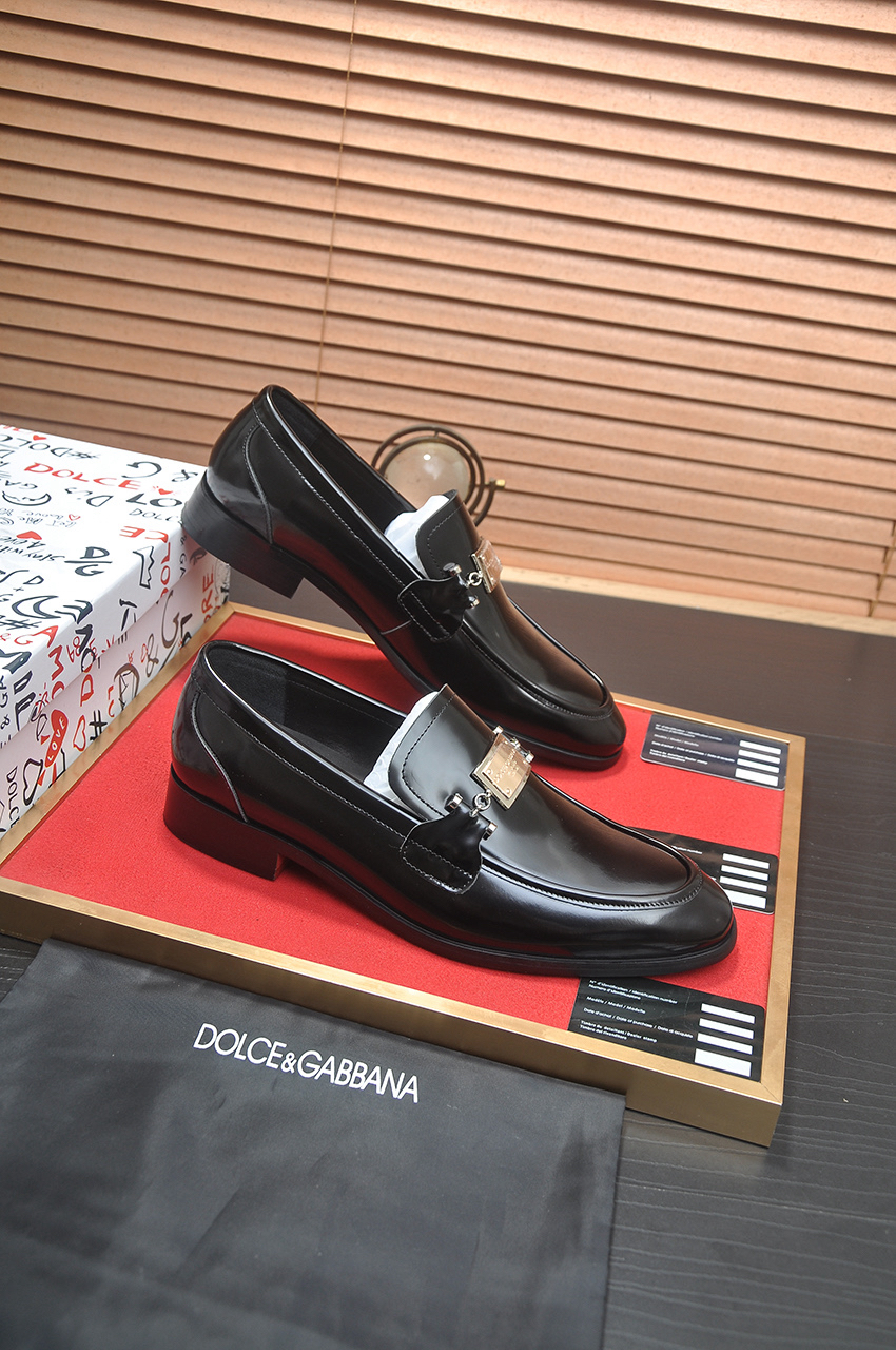 D&G men's leather shoes-81