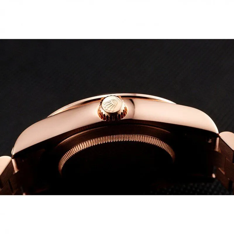 Swiss Day-Date Diamonds And Rubies Black Dial Rose Gold Bracelet 1454102