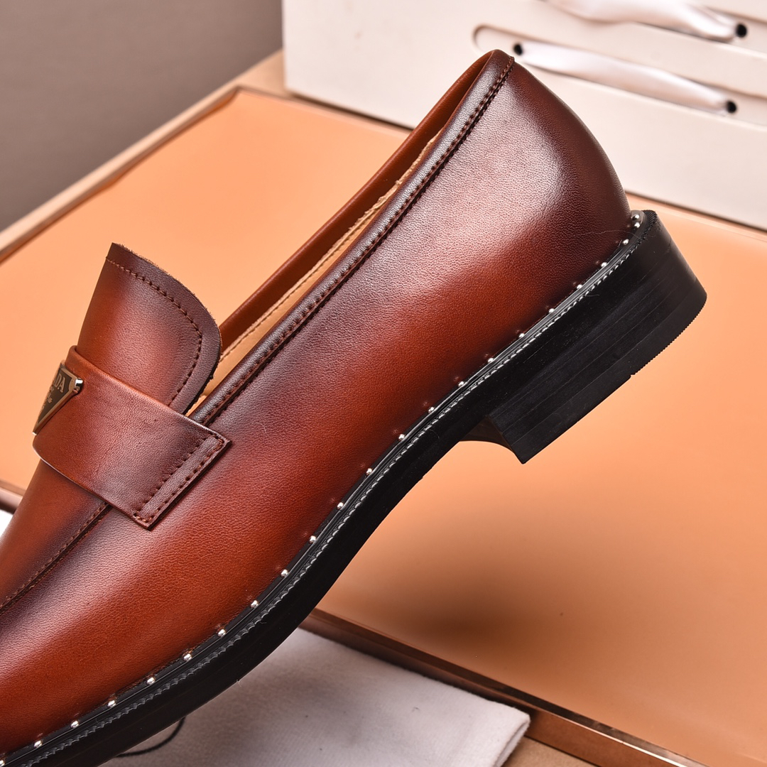 Prada men's leather shoes-38