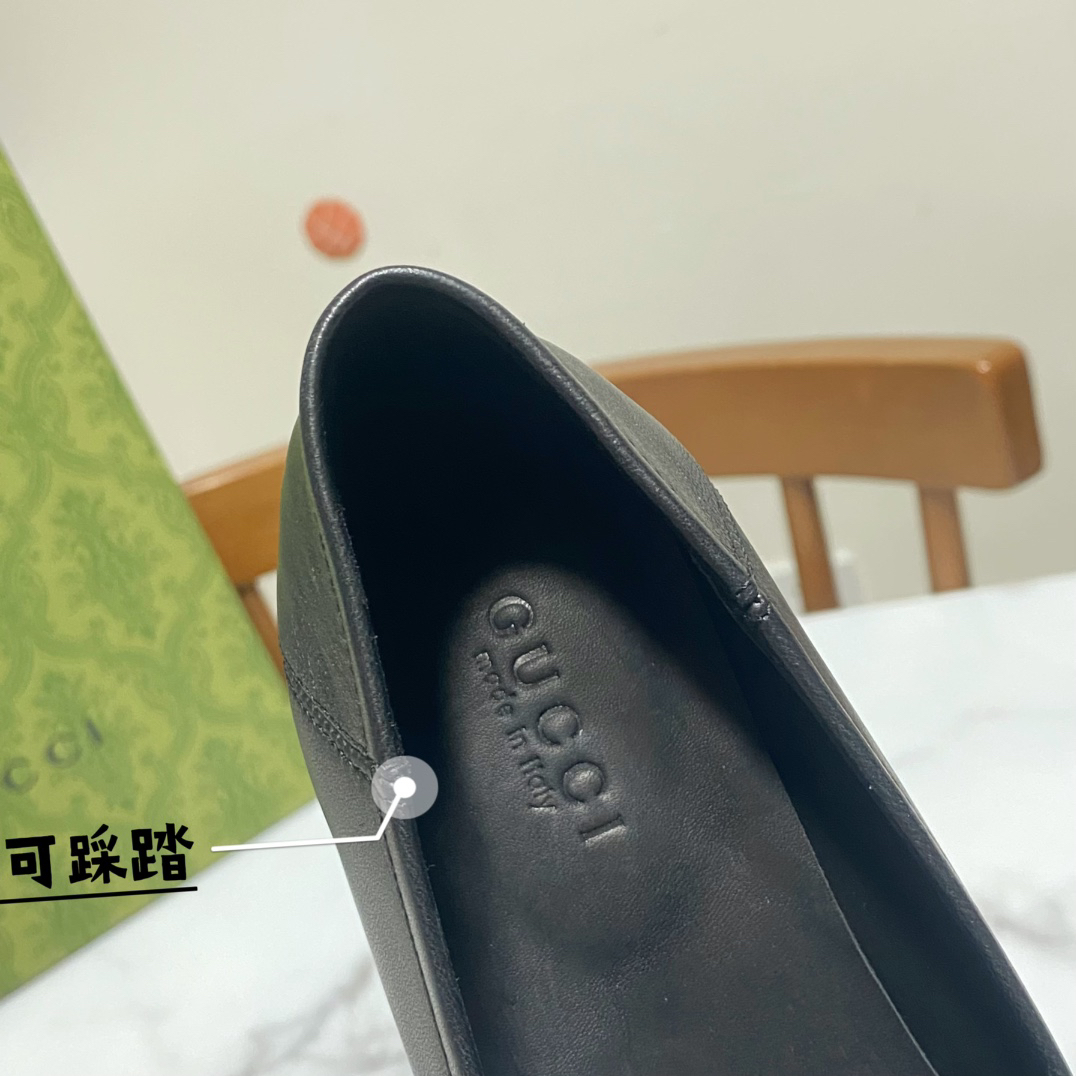 Gucci women's leather shoes-1