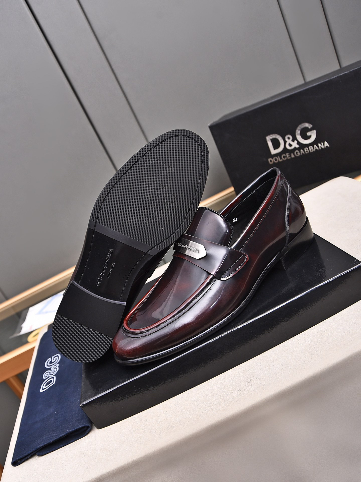 D&G men's leather shoes-56