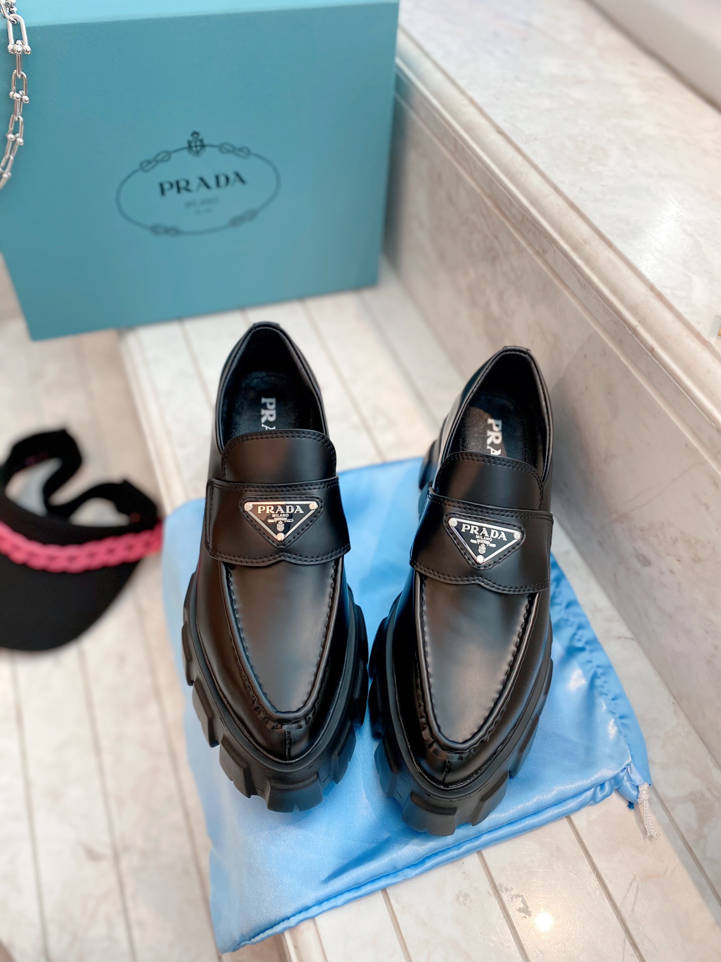 Prada women's leather shoes-35
