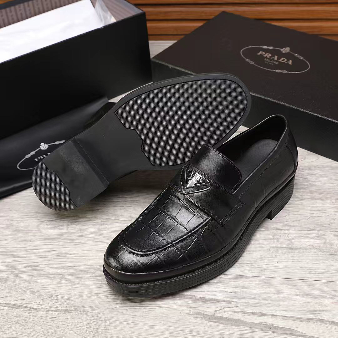 Prada men's leather shoes-75