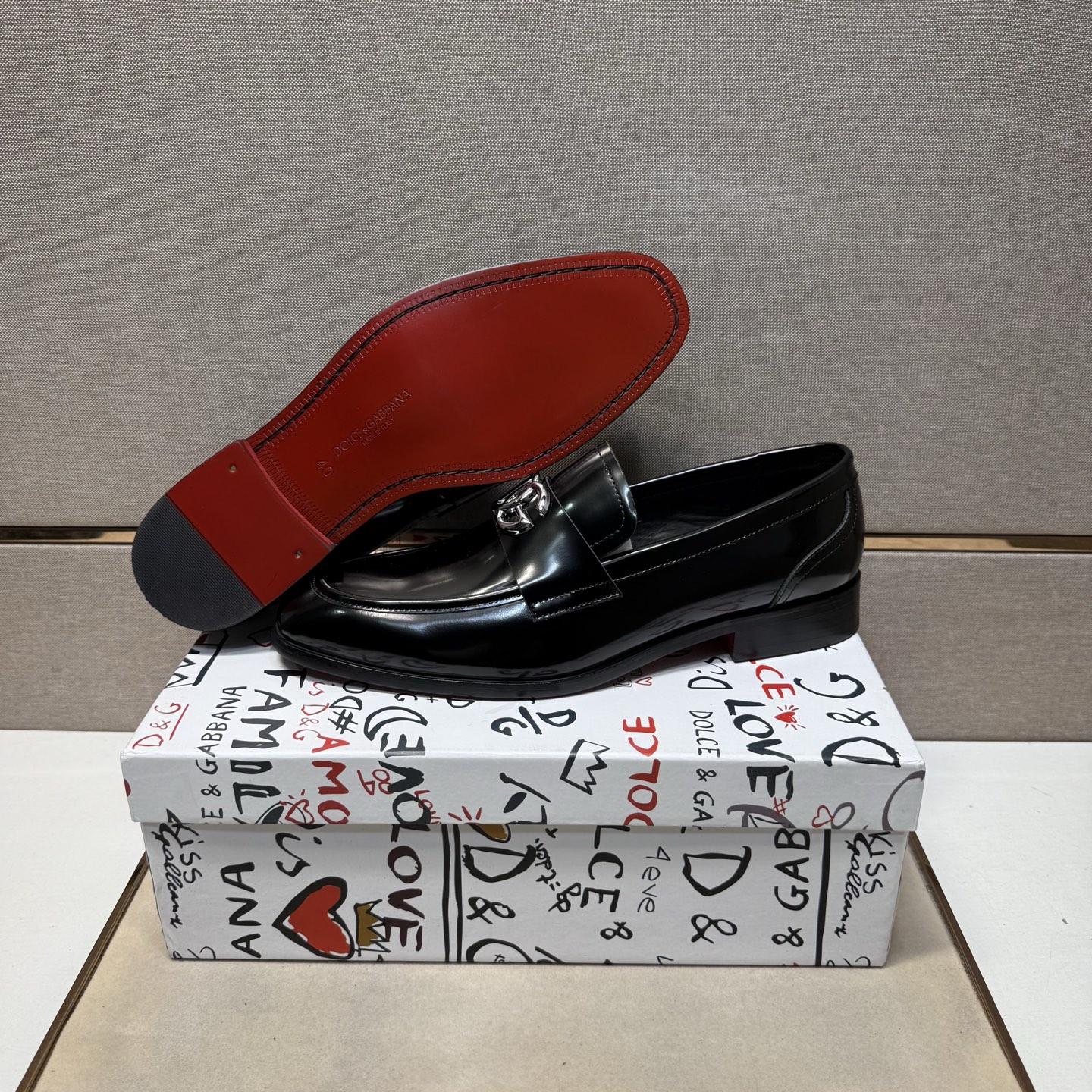 D&G men's leather shoes-113