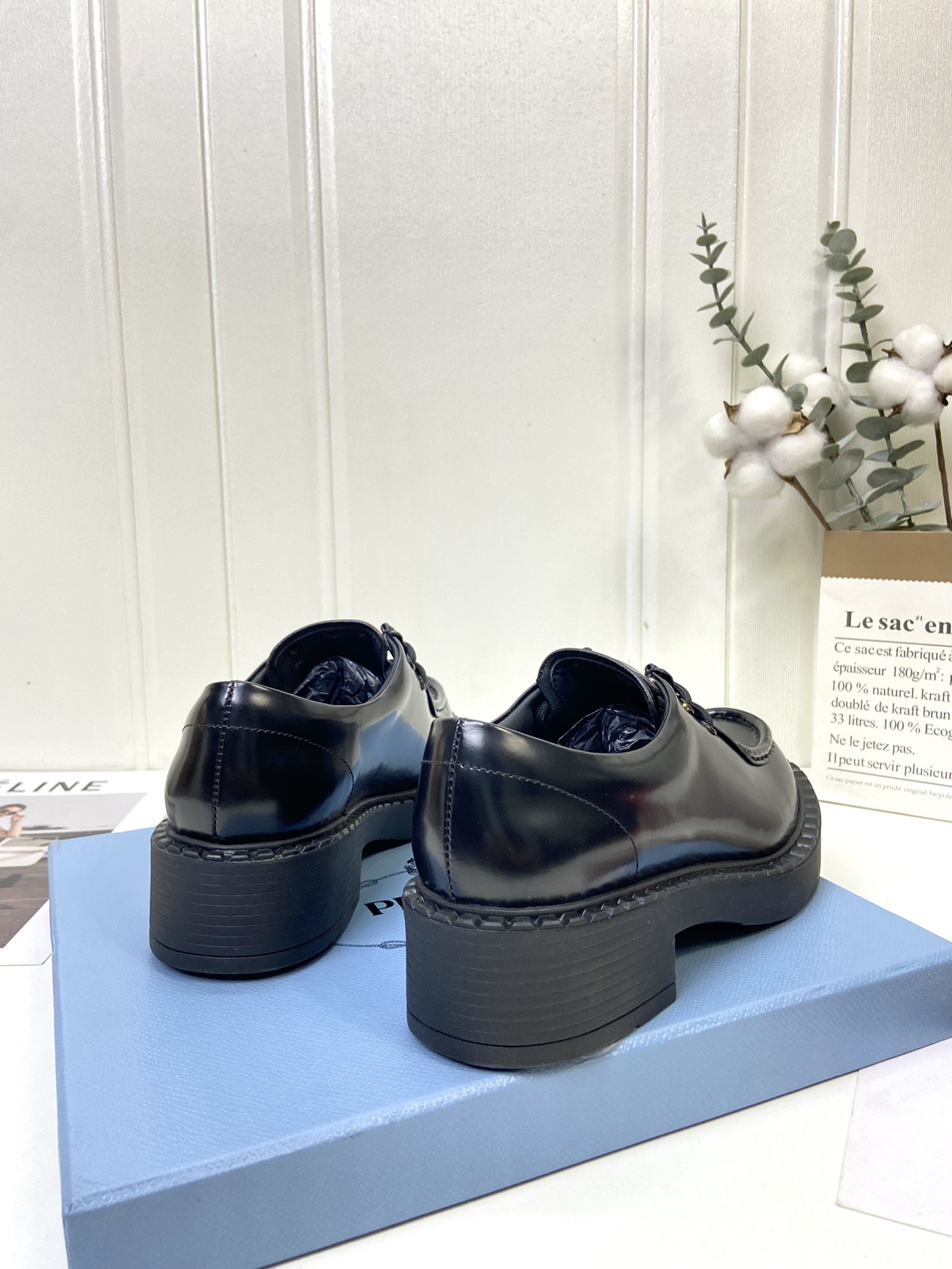 Prada women's leather shoes-11