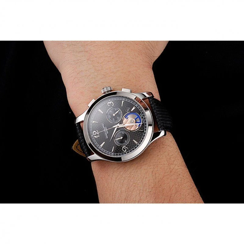 Chronograph Guilloche Dial Black 43 mm, Stainless Steel