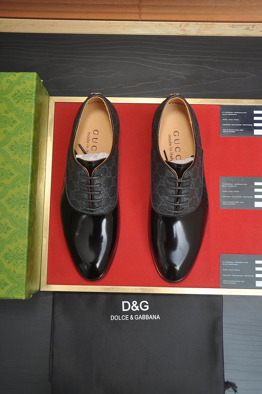 Gucci men's leather shoes-34