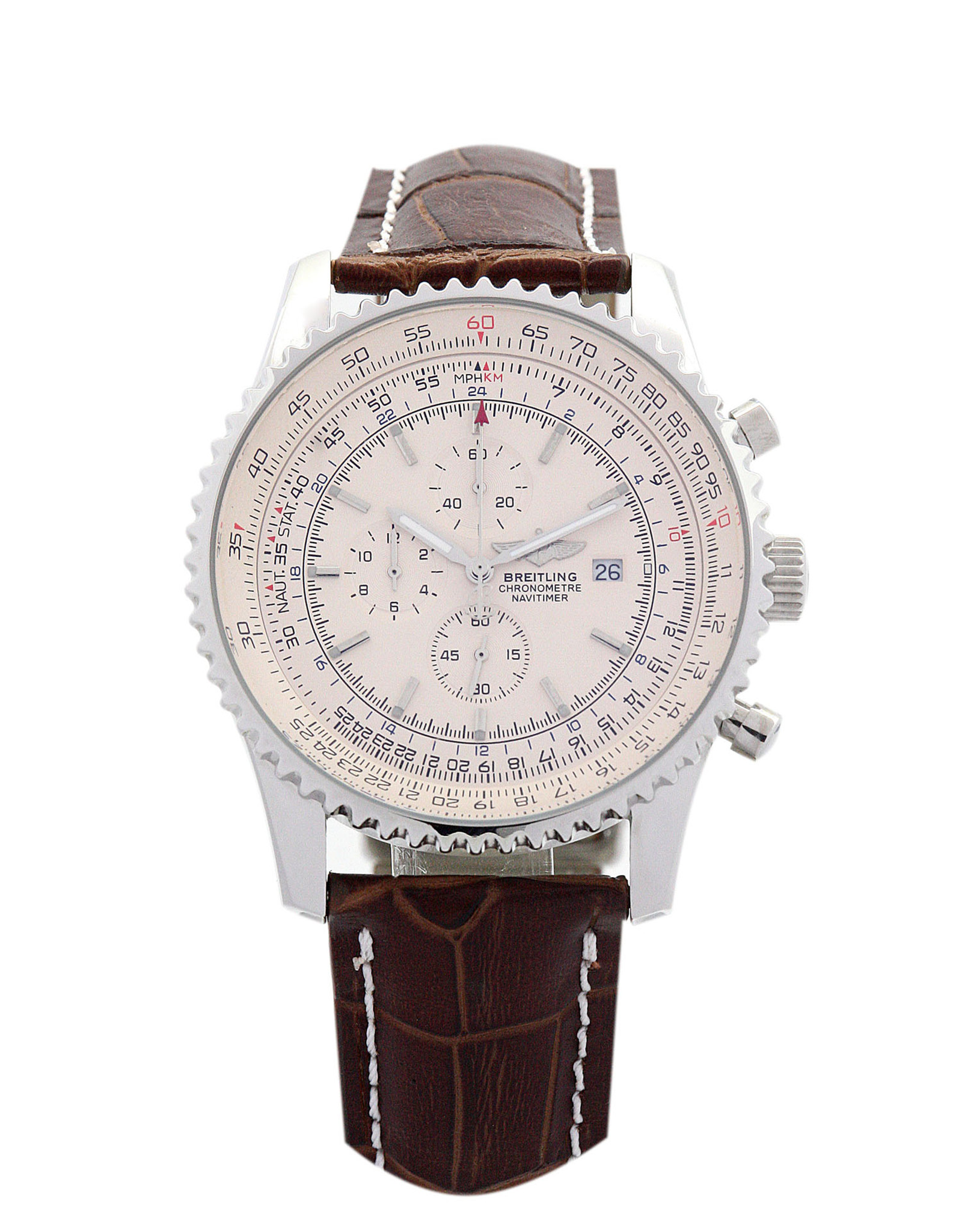 Navitimer World Leather Strap Stick Markers A24322