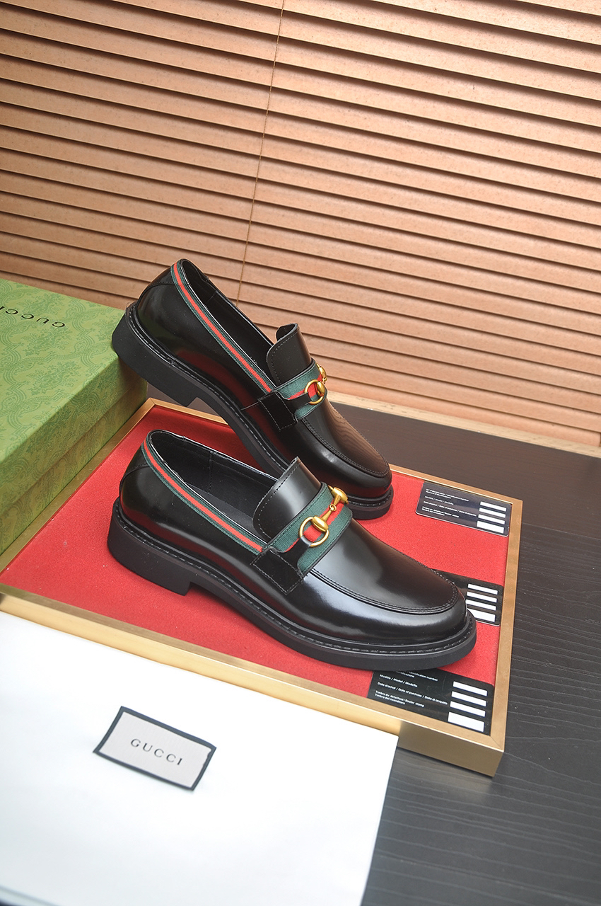 Gucci men's leather shoes-94
