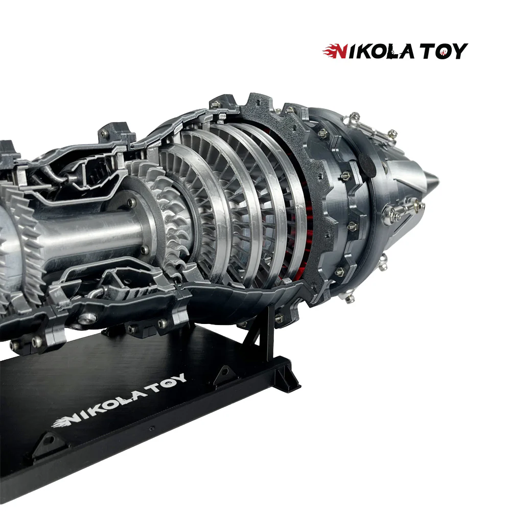 3D Printed Military Fighter Turbojet Engine Model