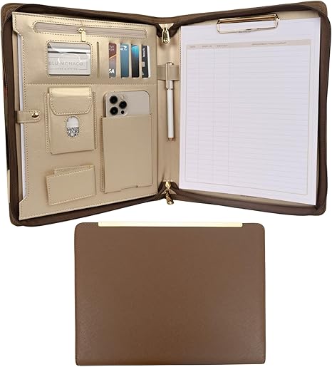 Brown Vegan Leather Professional Document Folder (8.5 x 11 inches)