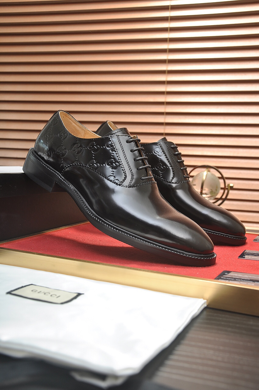 Gucci men's leather shoes-62