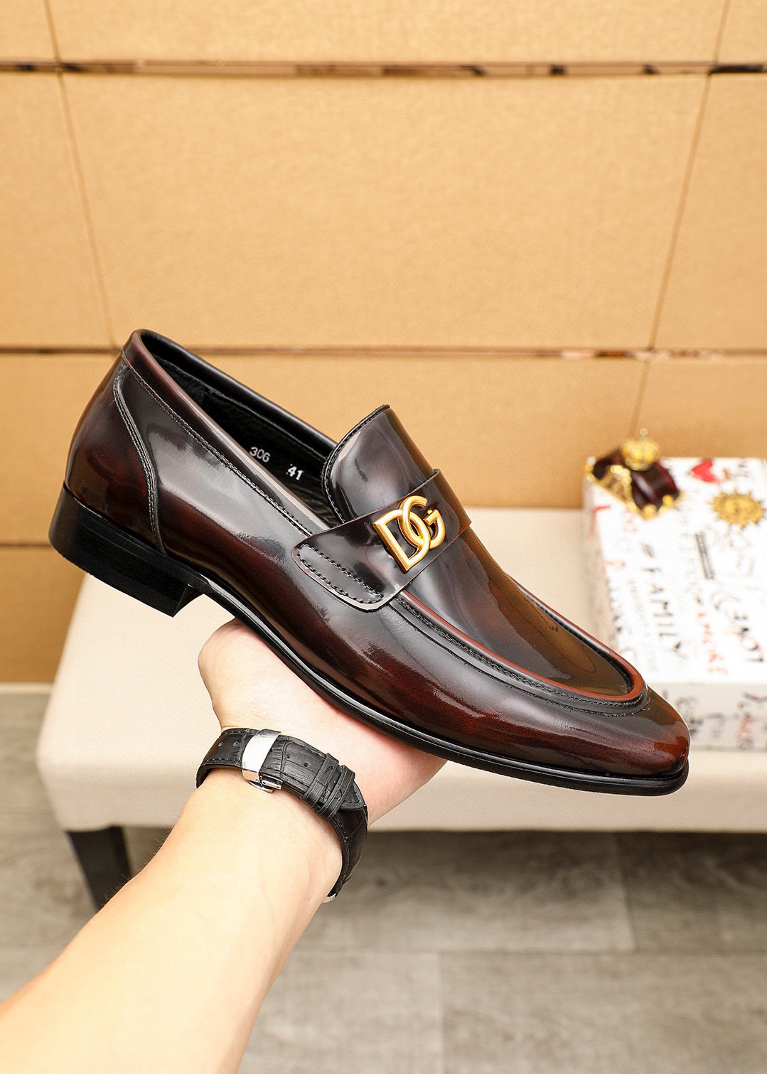 D&G men's leather shoes-49