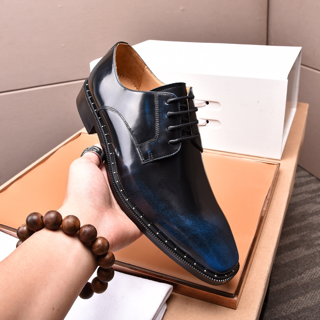 Prada men's leather shoes-81
