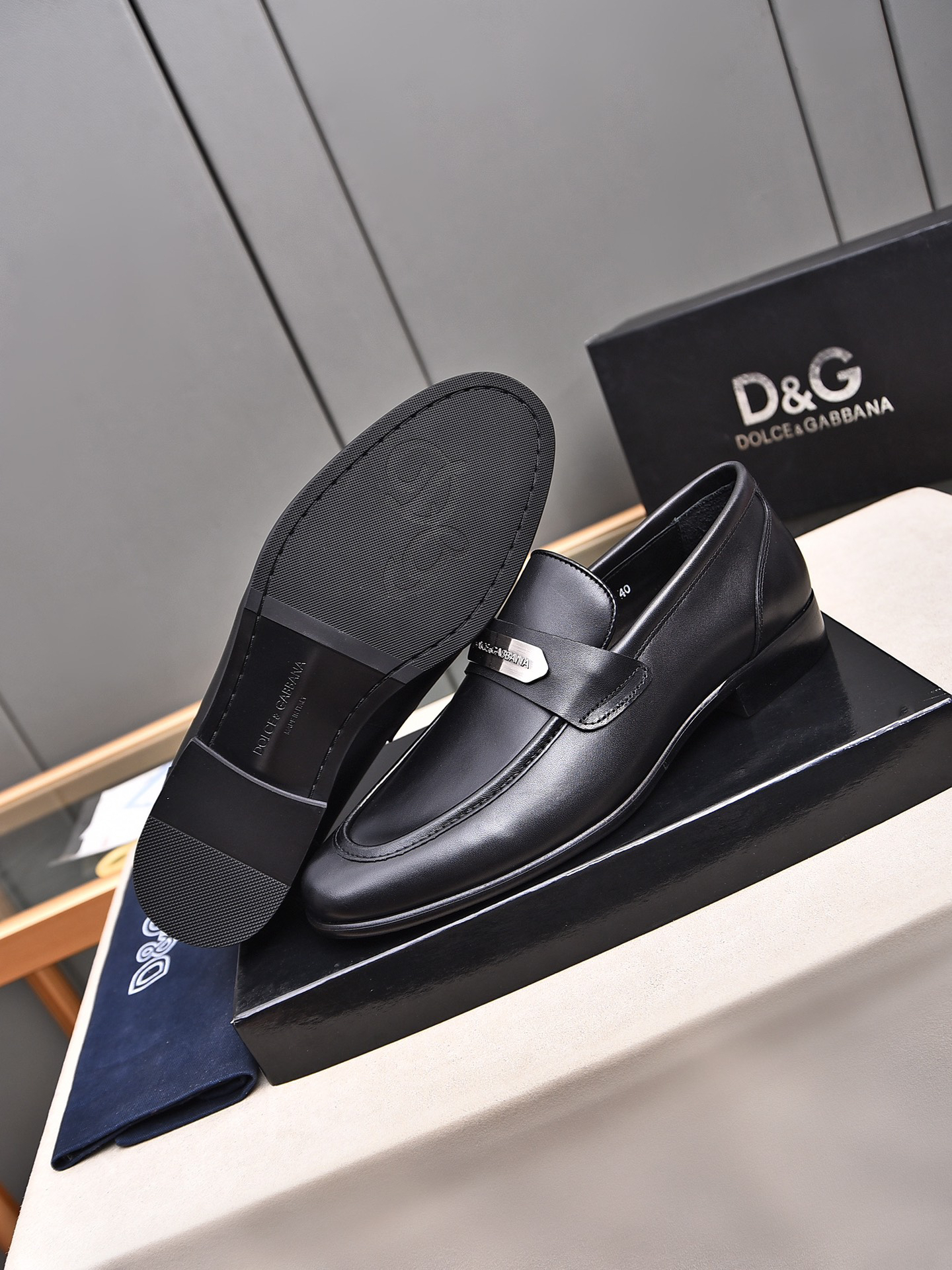 D&G men's leather shoes-11