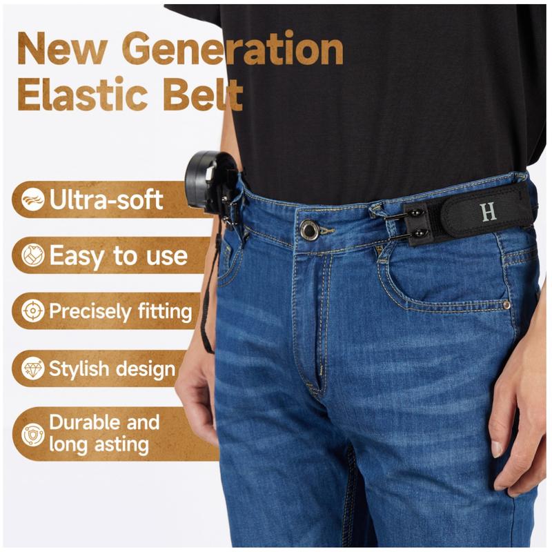 🔥Tactical Metal Hook Elastic Belt – Comfortable Unisex Design✨