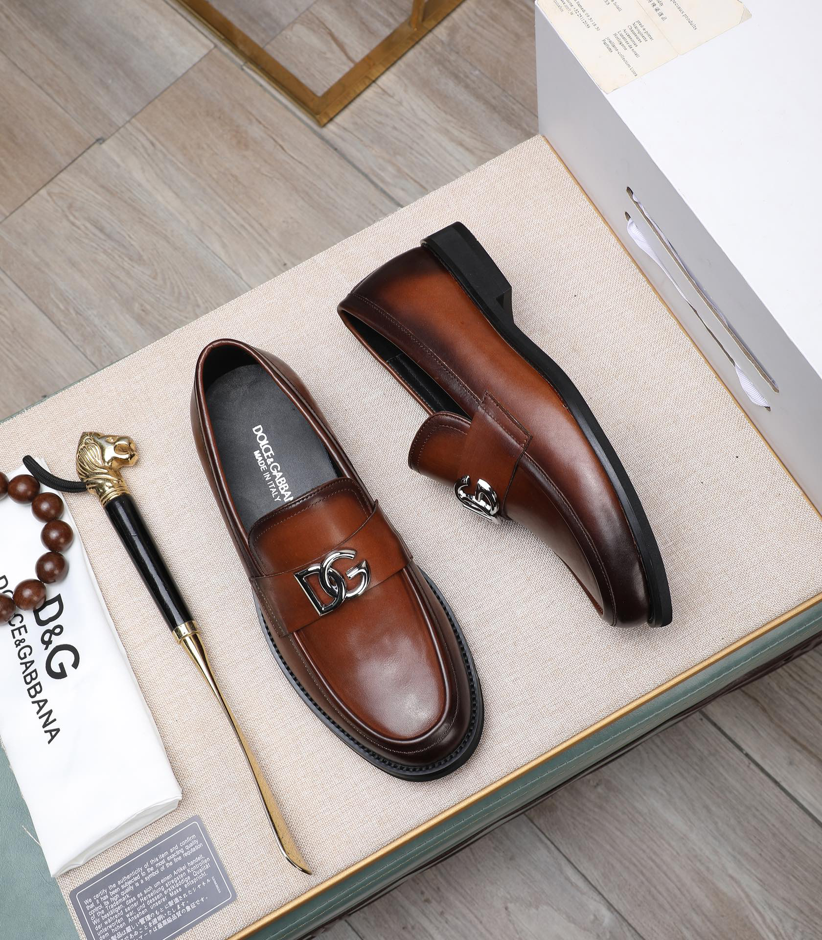 D&G men's leather shoes-4