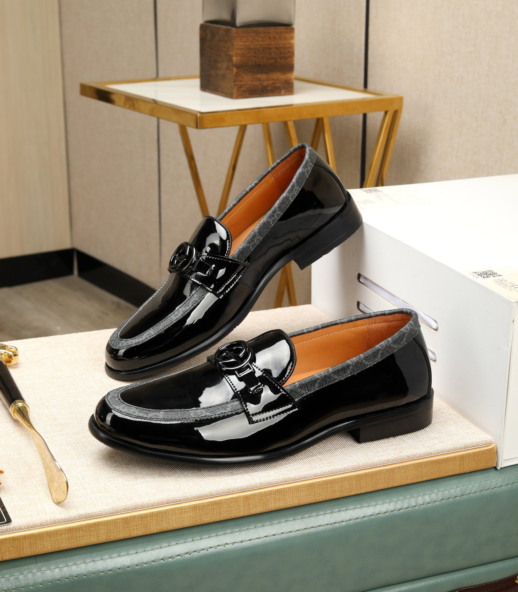 Gucci men's leather shoes-7
