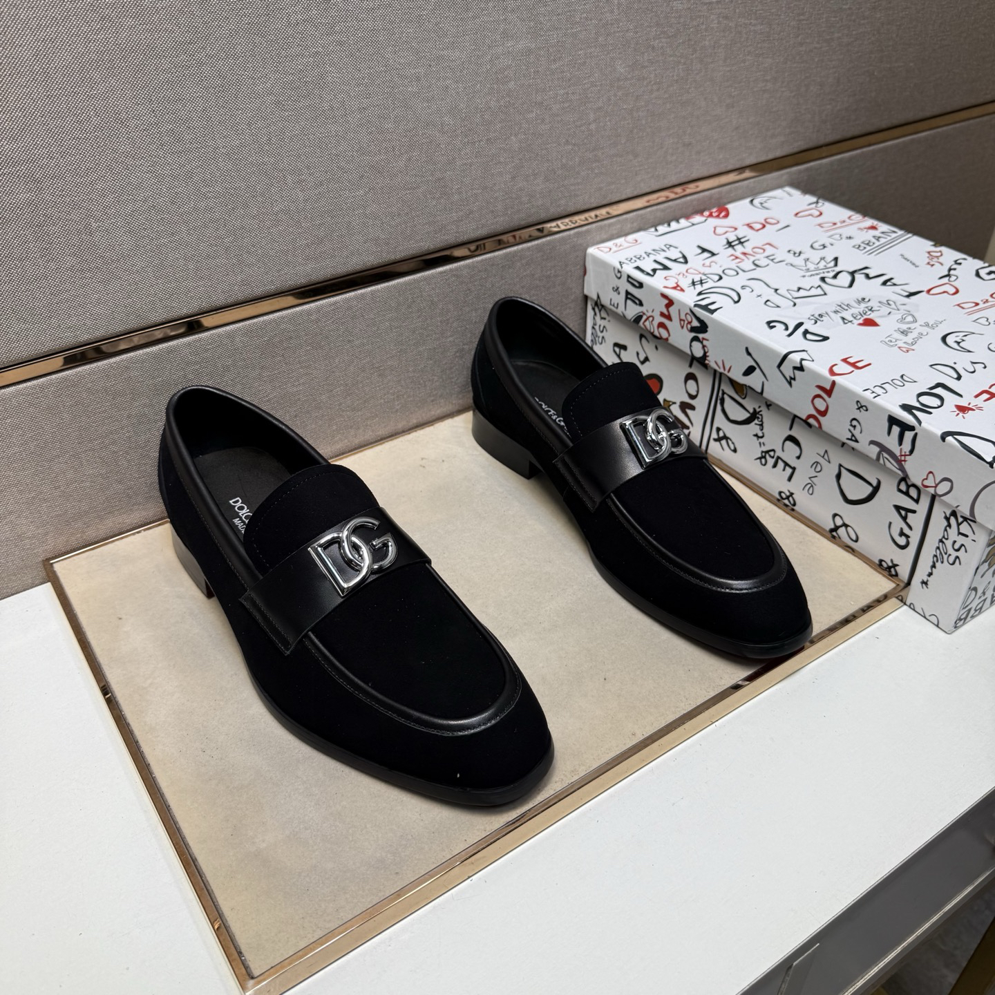 D&G men's leather shoes-100