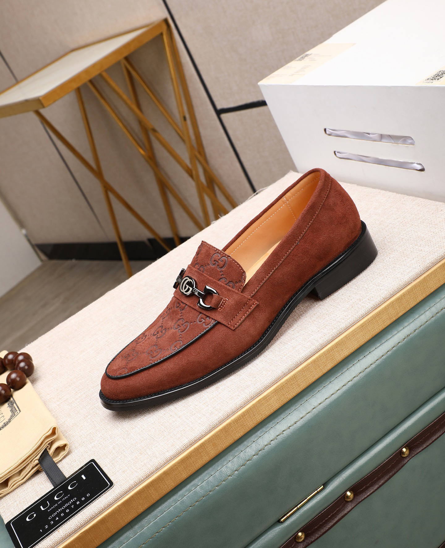 Gucci men's leather shoes-21