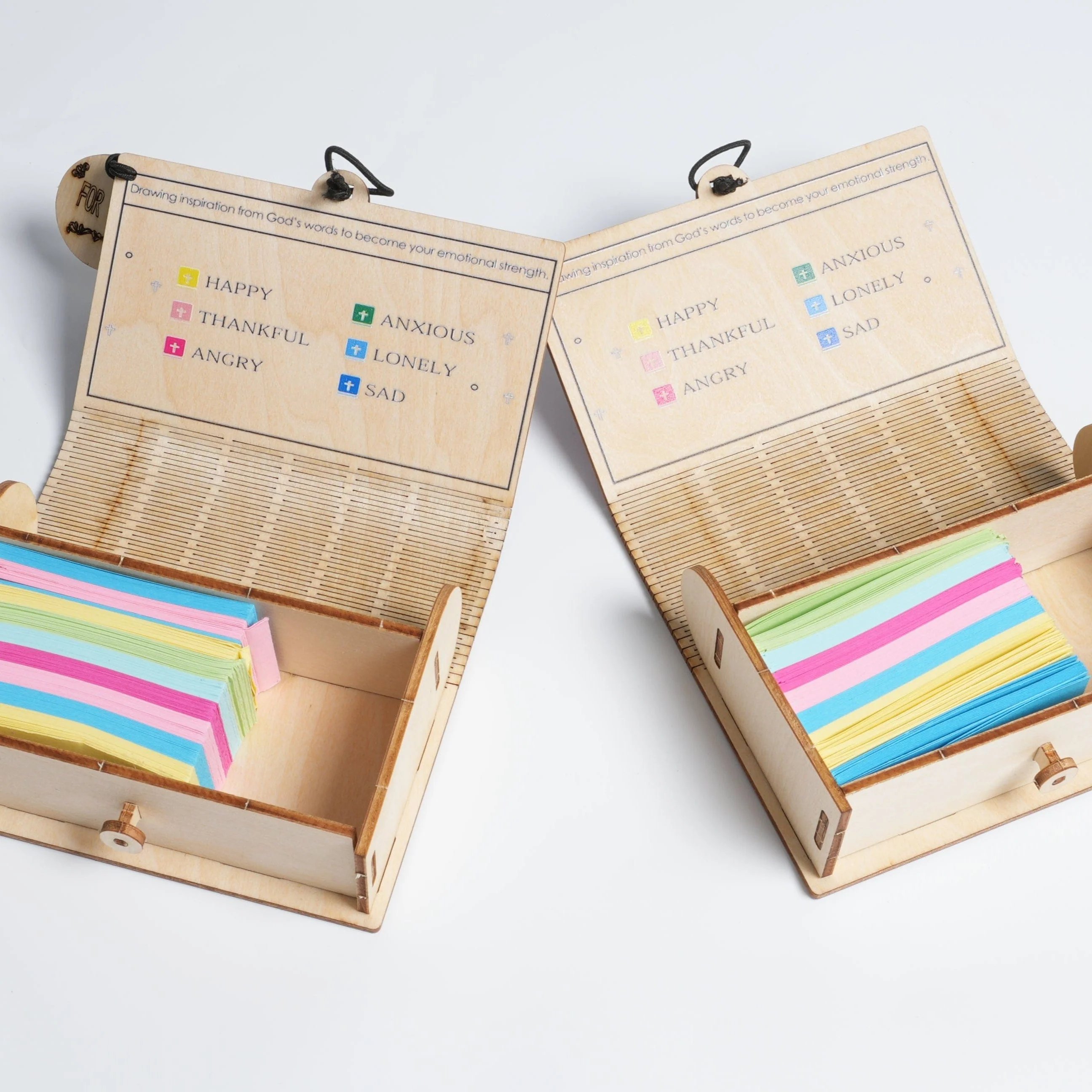 🎁 ✝️Handmade Wooden Bible Verses Box - Daily Bible Verses (🎁 A Reminder of God's Words💖)