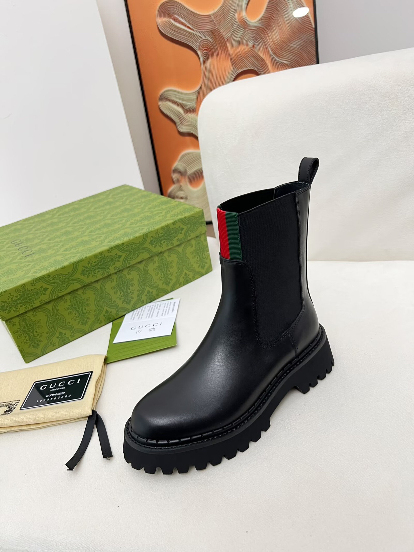 Gucci women's leather shoes-7